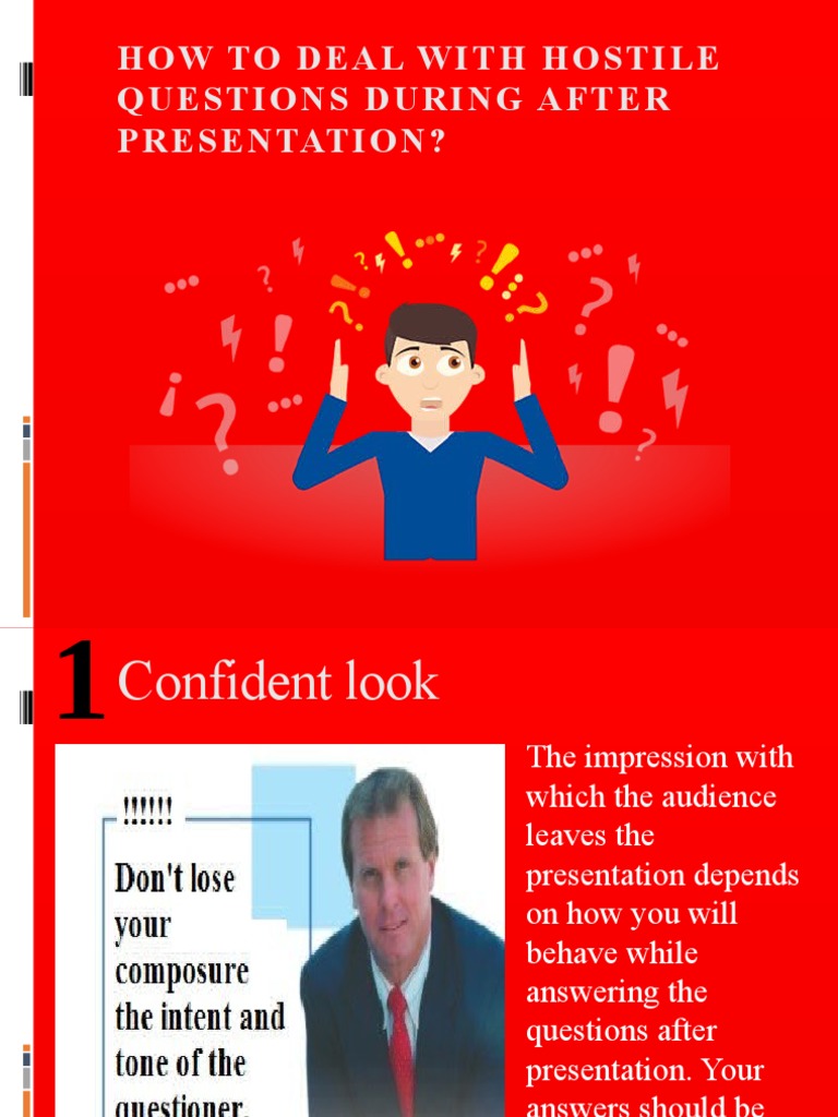 How To Deal With Hostile Questions During | PDF | Question | Cognition