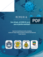 Memoria Foro Virtual - El COVID-19 PDF