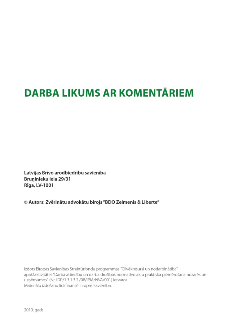Darba Likums Ar Komentāriem | PDF