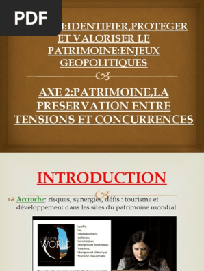 Axe 2 Patrimoine La Preservation Entre Tensions Et Concurrences Heritage Culturel Paris