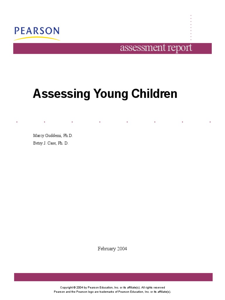 Assessing Young Children Assessment Report Pdf Educational