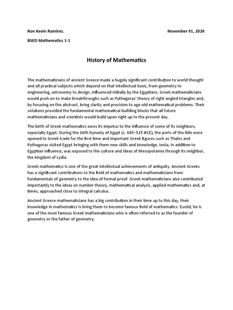 Greek and Roman (BSED Mathematics 1-1) | PDF | Geometry | Teaching ...