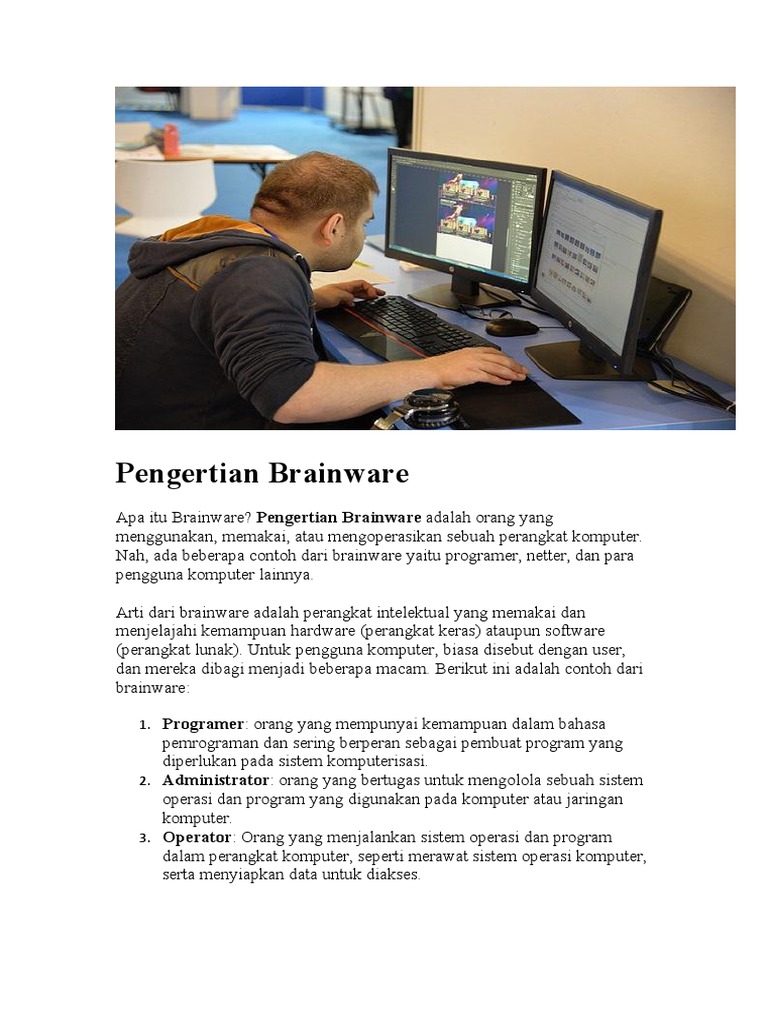 Pengertian dan Contoh Brainware | PDF | Karier & Perkembangan | Komputer
