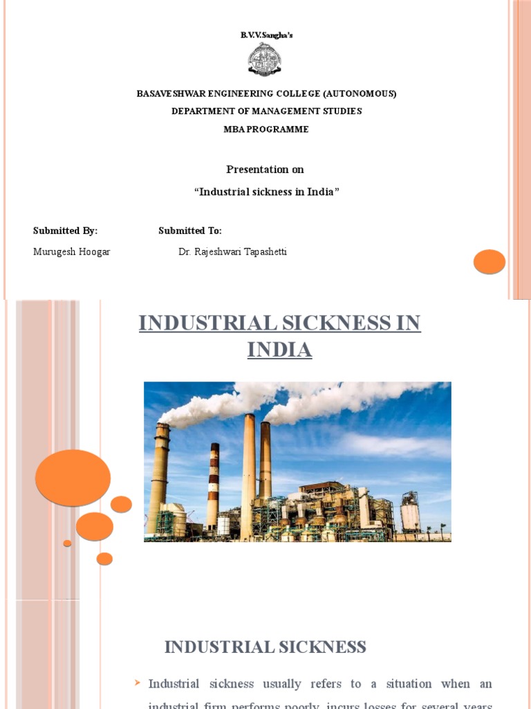 Presentation On "Industrial Sickness in India" PDF
