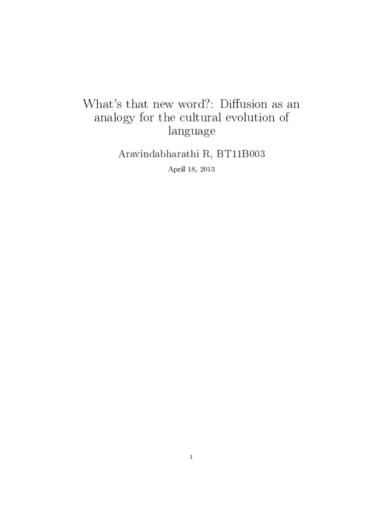 Language Evolution Through Diffusion | PDF | Gases | Pressure