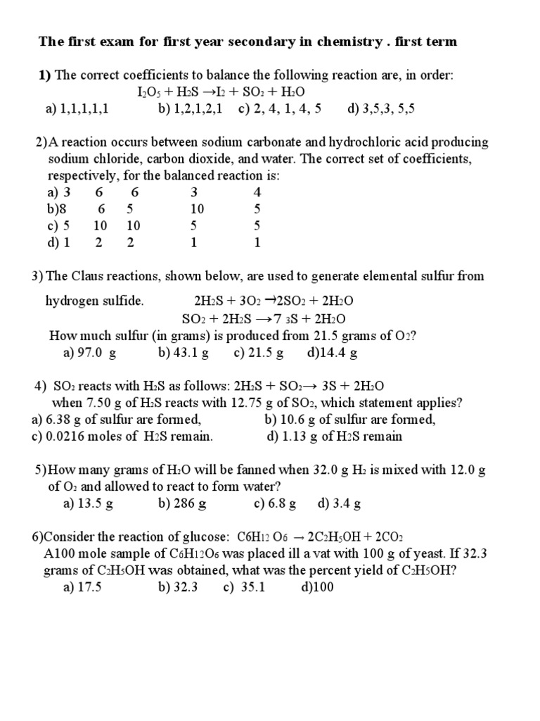 1st Test 1st Sec | PDF | Science & Mathematics