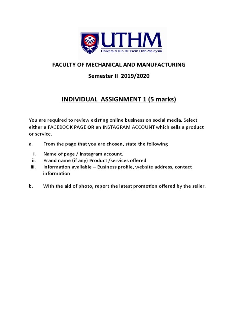 Individual Assignment 1 | PDF | Business