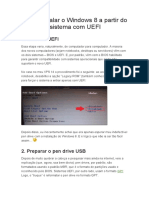 Como instalar o Windows 8 a partir do USB num sistema com UEFI