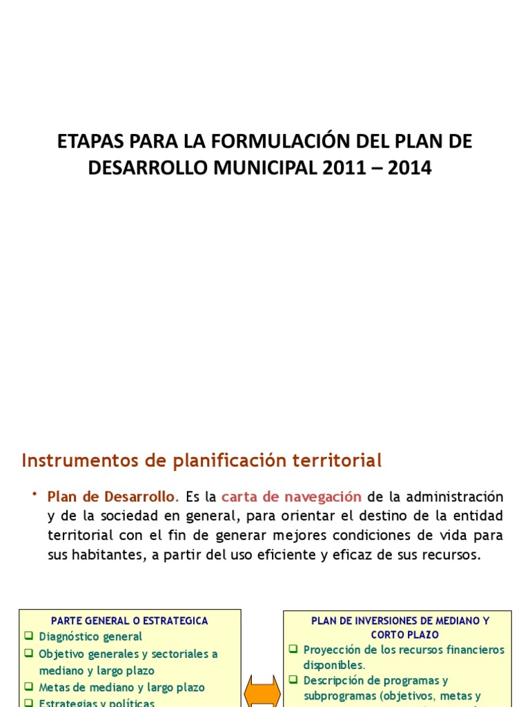 Plan de Desarrollo Municipal 2011-2014 | PDF | Alcalde | Planificación