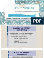 Perfect Modals: - You Will Be Evaluated Through: Class Participation Checklist