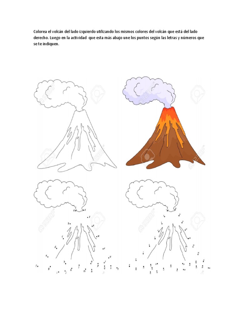 volcan-colorear-pdf
