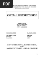 Capital Restructuring: Amity University - Uttar Pradesh