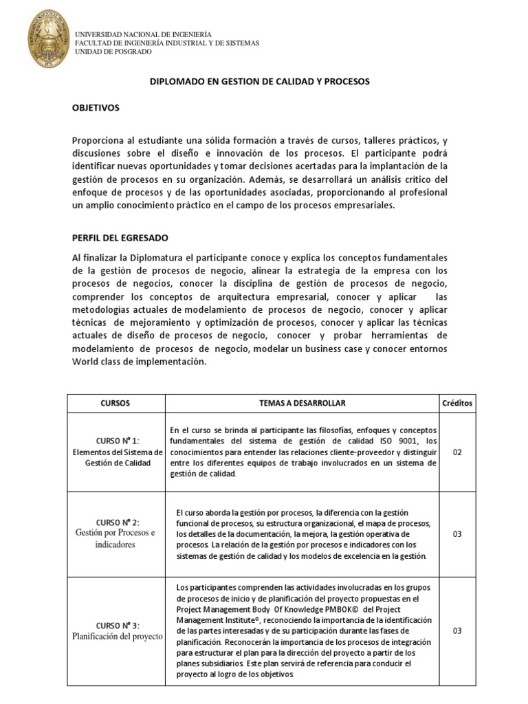 Gestion de Calidad y Procesos - Nuevo PDF | PDF | Procesos de negocio ...