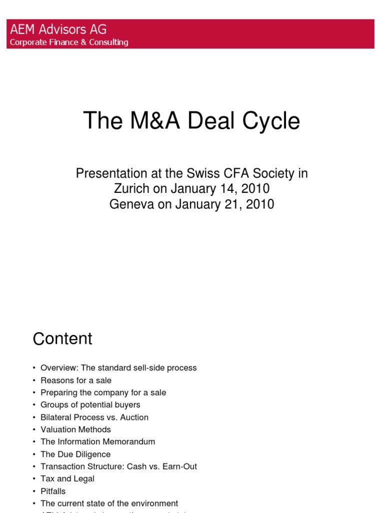 M&A Deal Cycle Overview and Insights | PDF | Mergers And Acquisitions ...