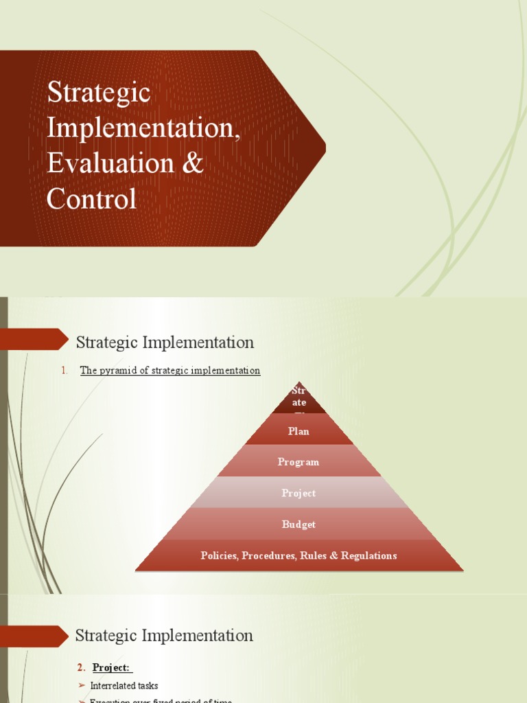 Strategic Implementation and Control Guide | PDF | System | Evaluation