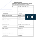 Identifying Reaction Types: Double Replacement Single Replacement