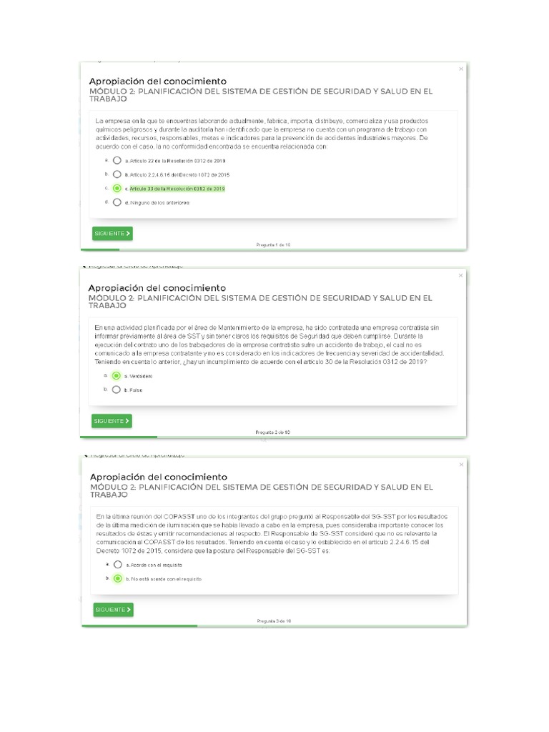 Evaluacion modulo 2 curso 50 horas arl sura pdf