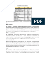 Informe Auditorías BPM - Fallas Infraestructura