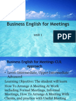 Business English For Meetings: Unit 1