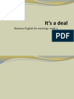 It's A Deal: Business English For Meetings: Week 5