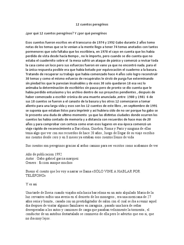 Doce cuentos peregrinos de Gabo | PDF | María, madre de Jesús