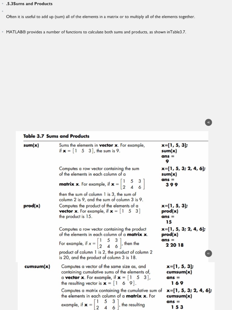 Chapter 3 Built-In MATLAB Functions Part 4 PDF | PDF