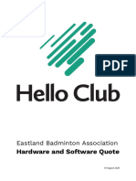 Eastland Badminton Association - Hardware and Software Quote