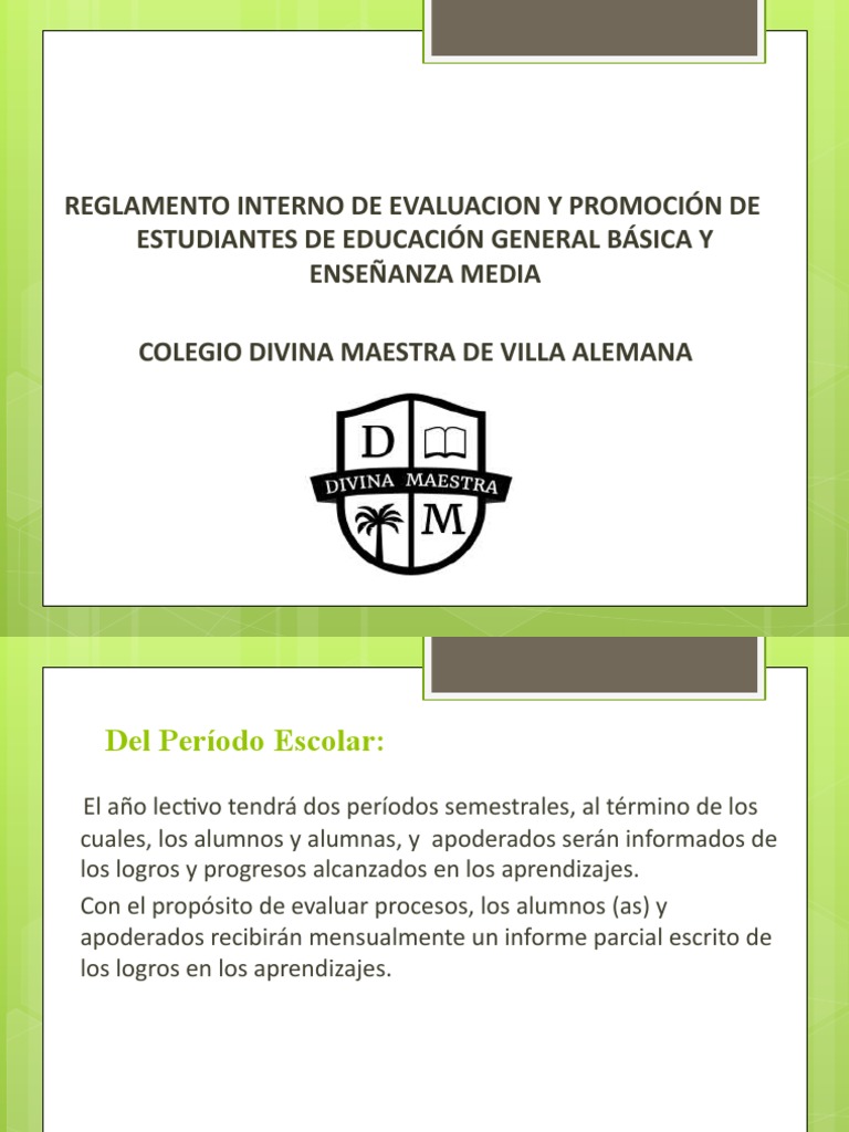 Reglamento de Evaluación Escolar 2023 | PDF | Evaluación | Prueba ...