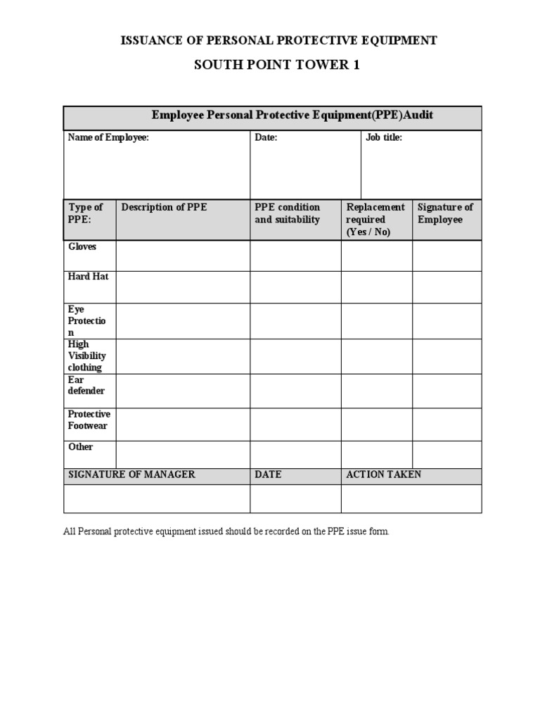 Employee Personal Protective Equipment | PDF