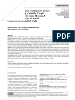 Evaluation of A Novel Technique in Airway Clearance Therapy - Specific Cough Technique (SCT) in Cystic Fibrosis: A Pilot Study of A Series of N-Of-1 Randomised Controlled Trials