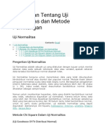 Penjelasan Tentang Uji Normalitas Dan Metode Perhitungan PDF
