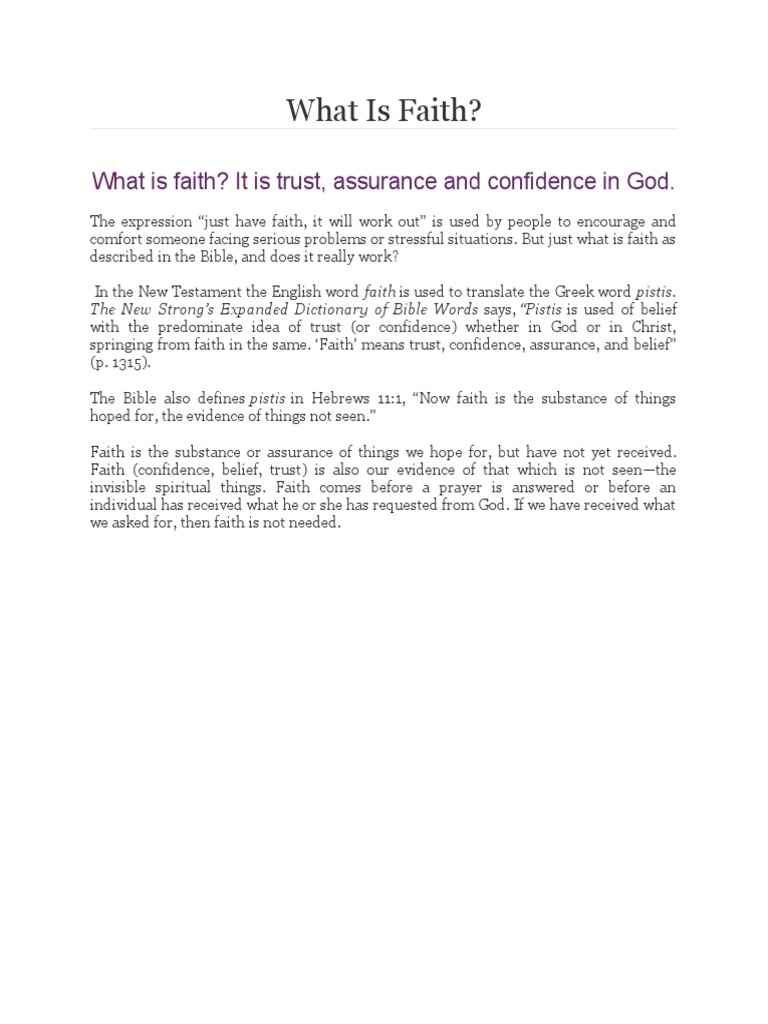 What Is Faith? | Pdf