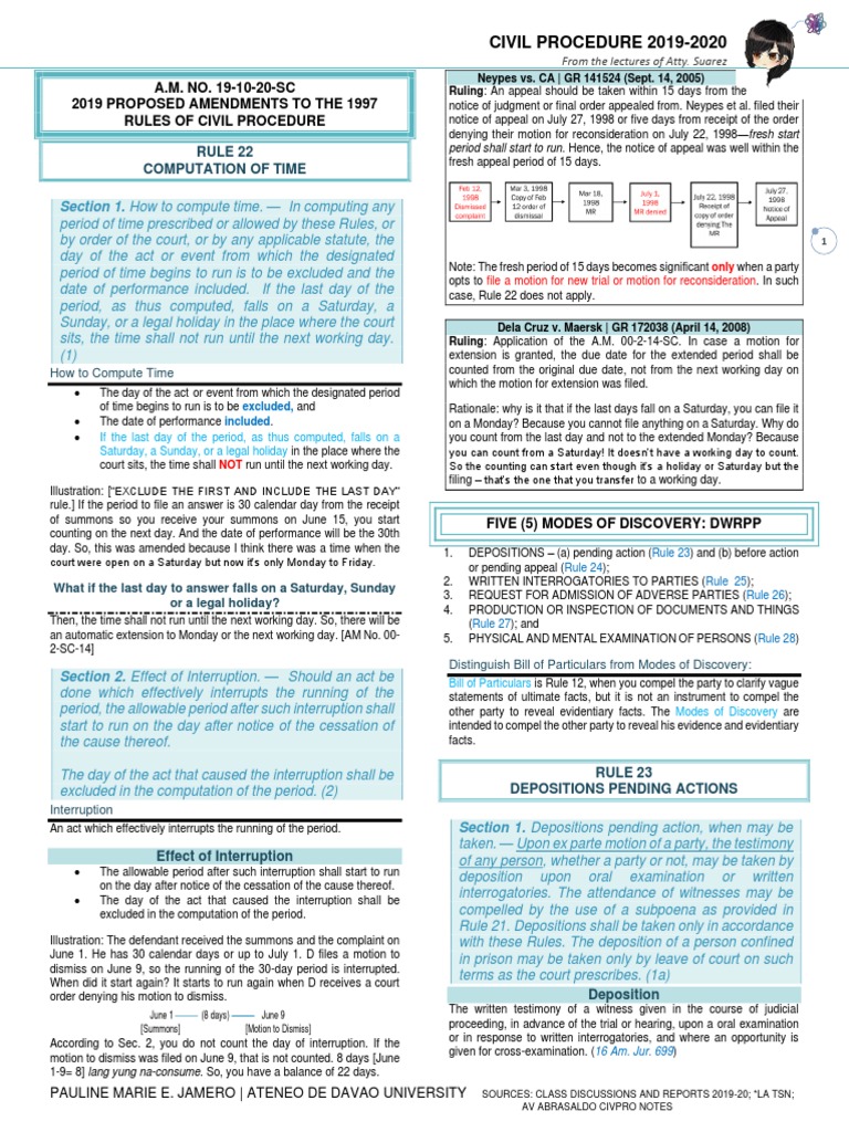 2019 Civil Procedure Amendments Explained | PDF | Deposition (Law ...