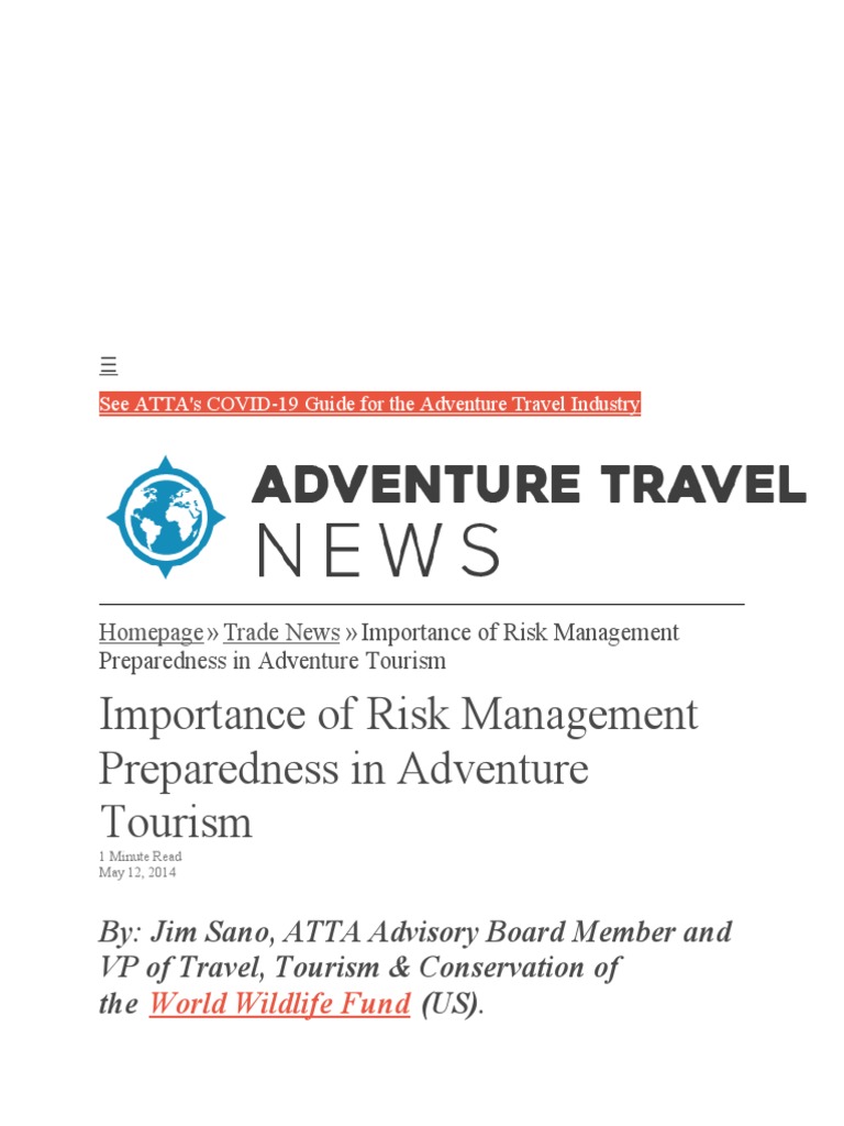 Risk Management in Adventure Tourism | PDF | Risk Management | Risk