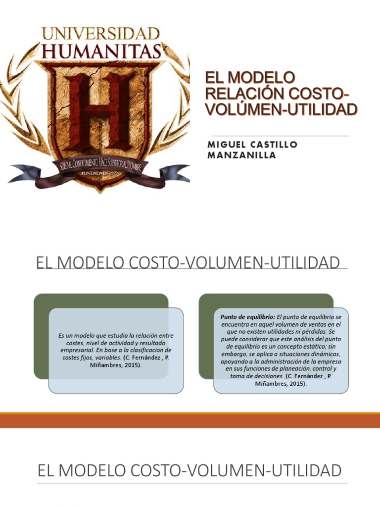 Modelo Costo Volumen Utilidad Pdf Planificación Business