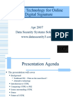 OTPK Technology For Online Digital Signature: Apr 2007 Data Security Systems Solutions