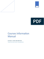 Creative Writing Course Information Manual
