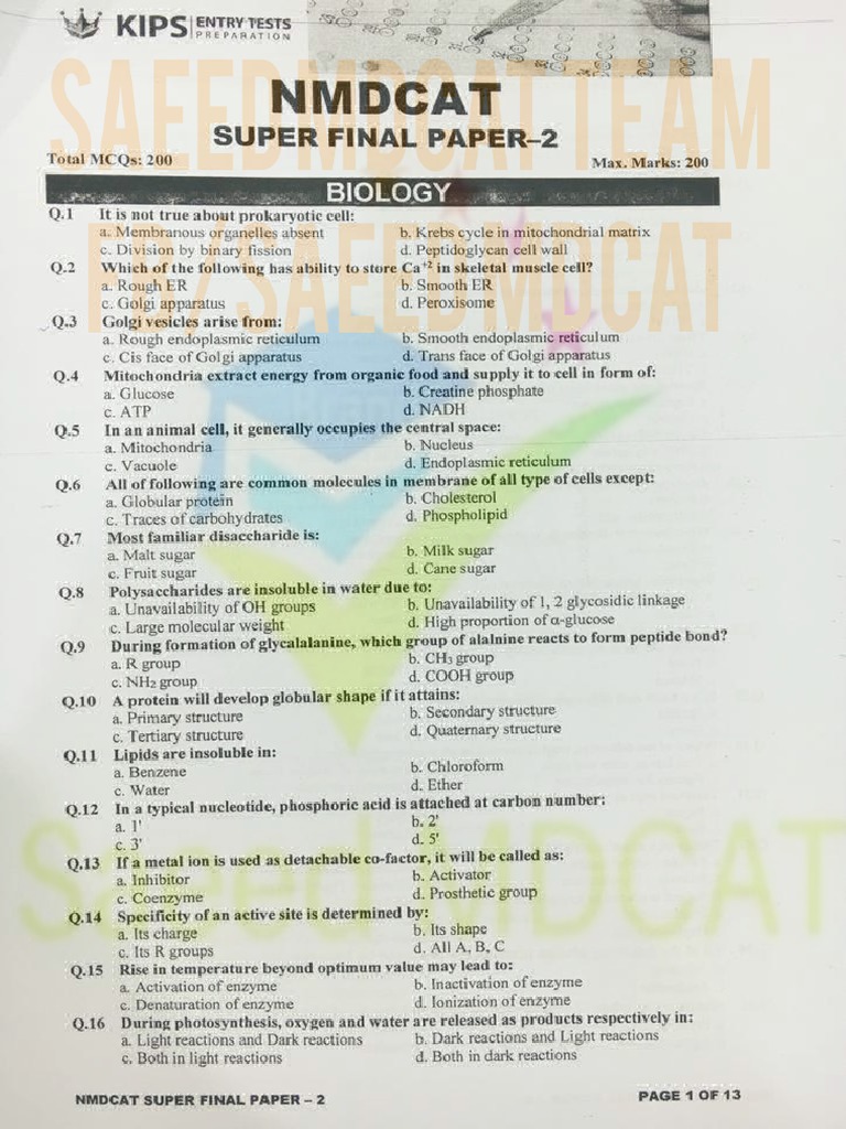 Kips Nmdcat FLP-2 | PDF