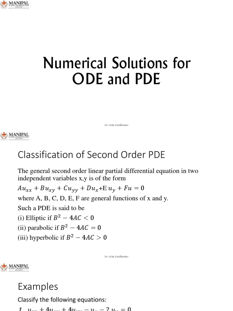 Numerical Methods Part1 Partial Differential Equation Rates