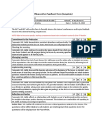 Appendix 2: MCT/MST Observation Feedback Form (Template) : Commitment To The Profession