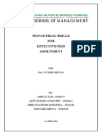 Managerial Skills FOR Effectiveness Assignment: For: Prof. Joydeep Biswas