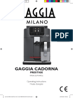 Gaggia Cadorna Prestige Full Instruction Manual