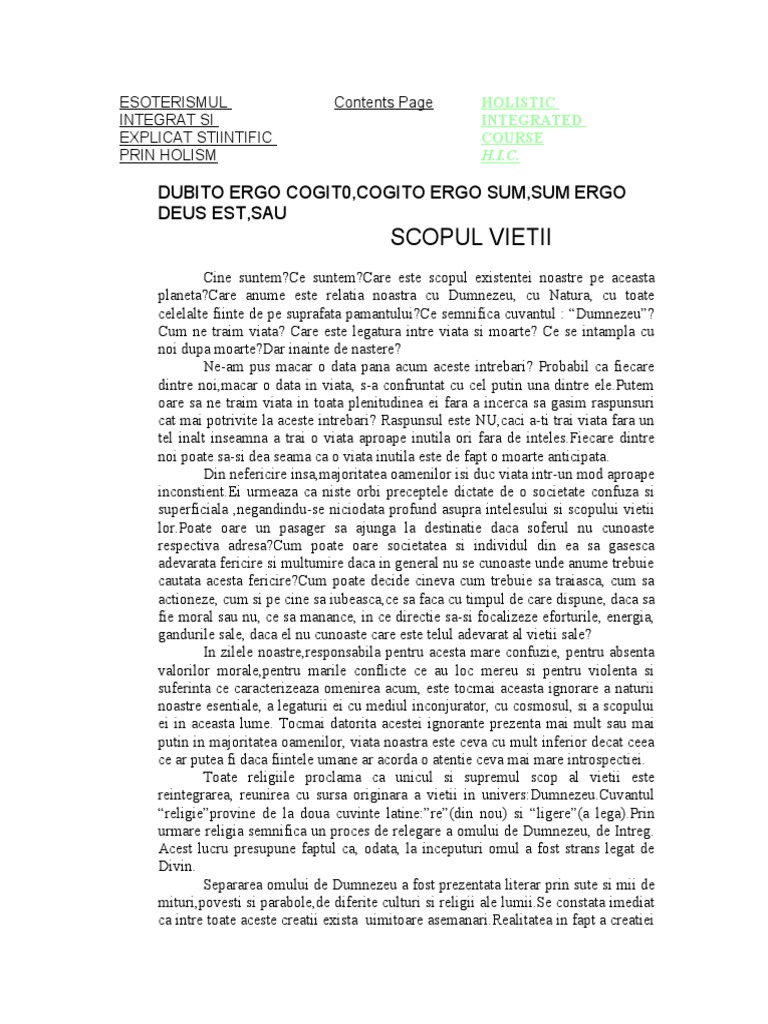 Dubito Ergo Cogito, Cogito Ergo Sum, Sum Ergo Deus Est, Sau Scopul Vietii PDF
