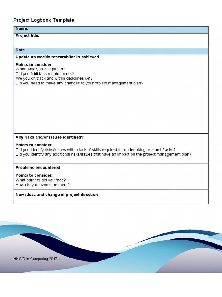 Project Logbook Template Guide | PDF | Career & Growth