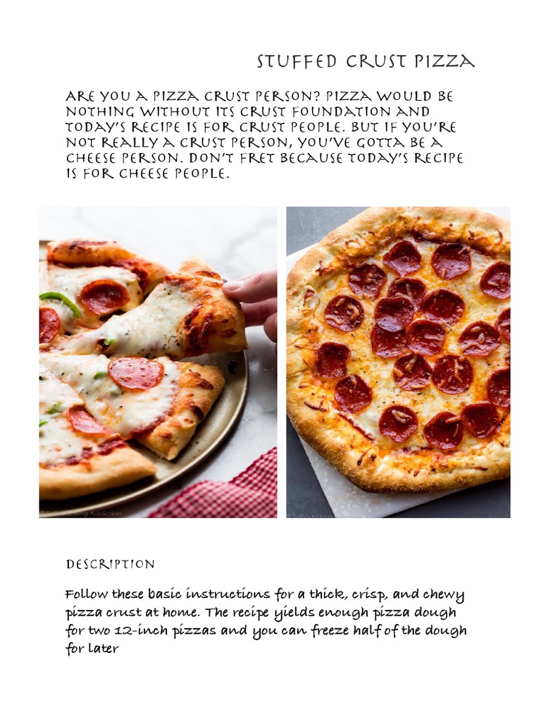 Homemade Stuffed Crust Pizza Recipe | PDF | Pizza | Dough