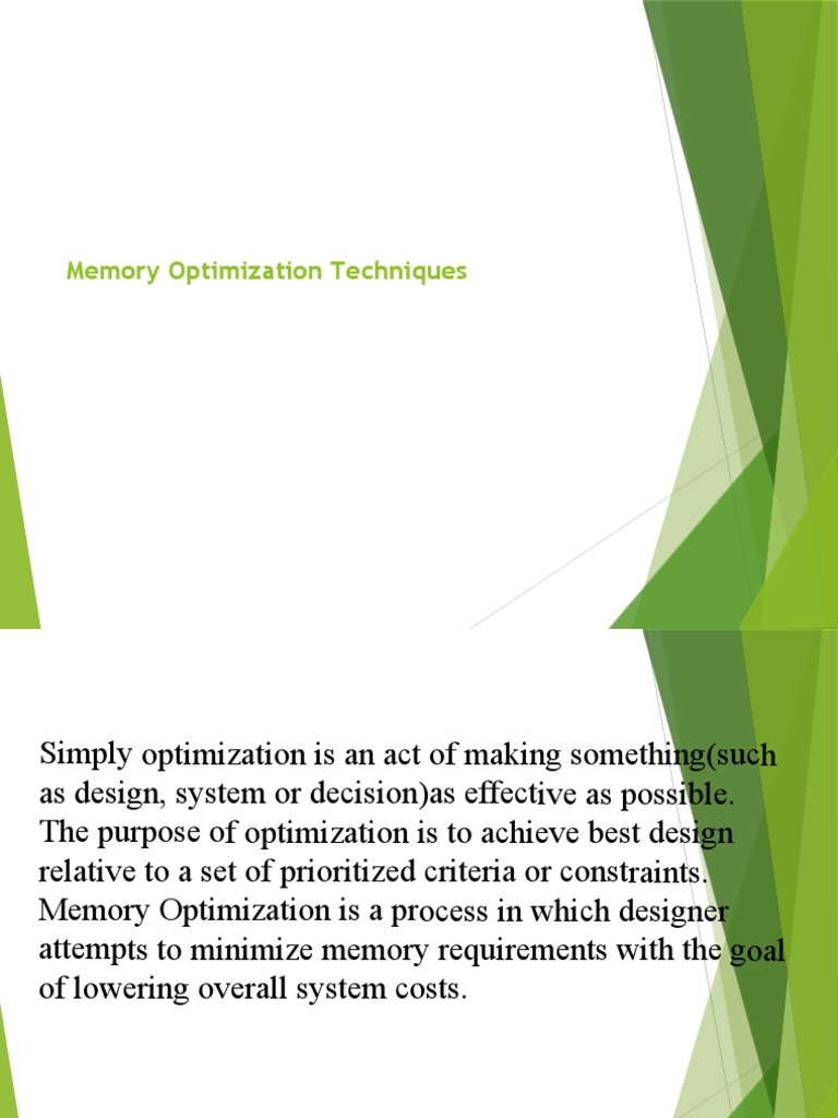 Memory Optimization Techniques | PDF