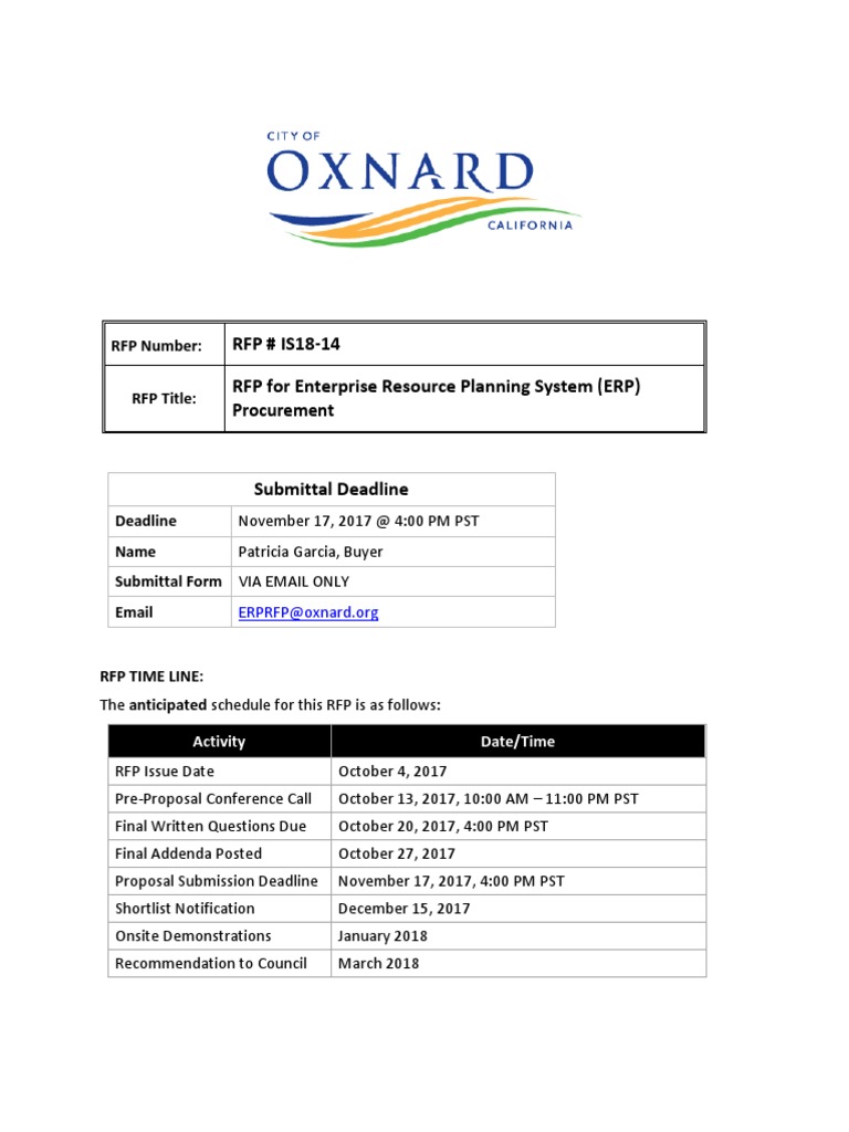 Erp 3 Pdf Pdf Enterprise Resource Planning Request For Proposal