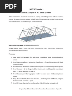 ANSYS Tutorial 4 Modal Analysis of 3D Truss System