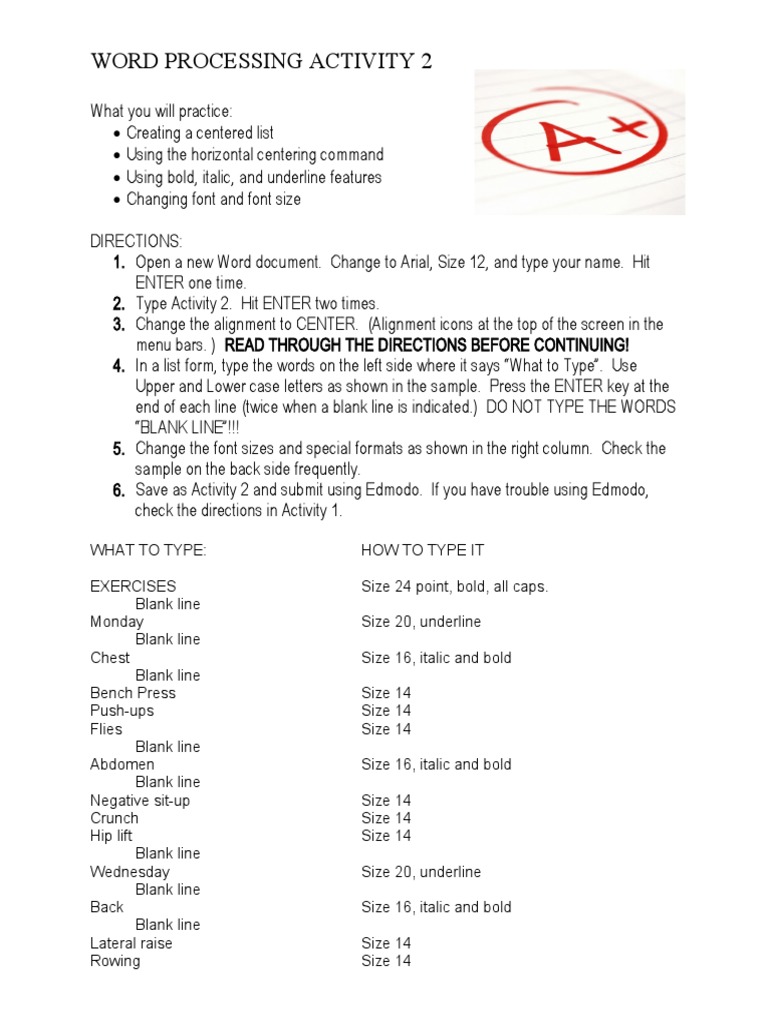 Word Processing Formatting Guide | PDF