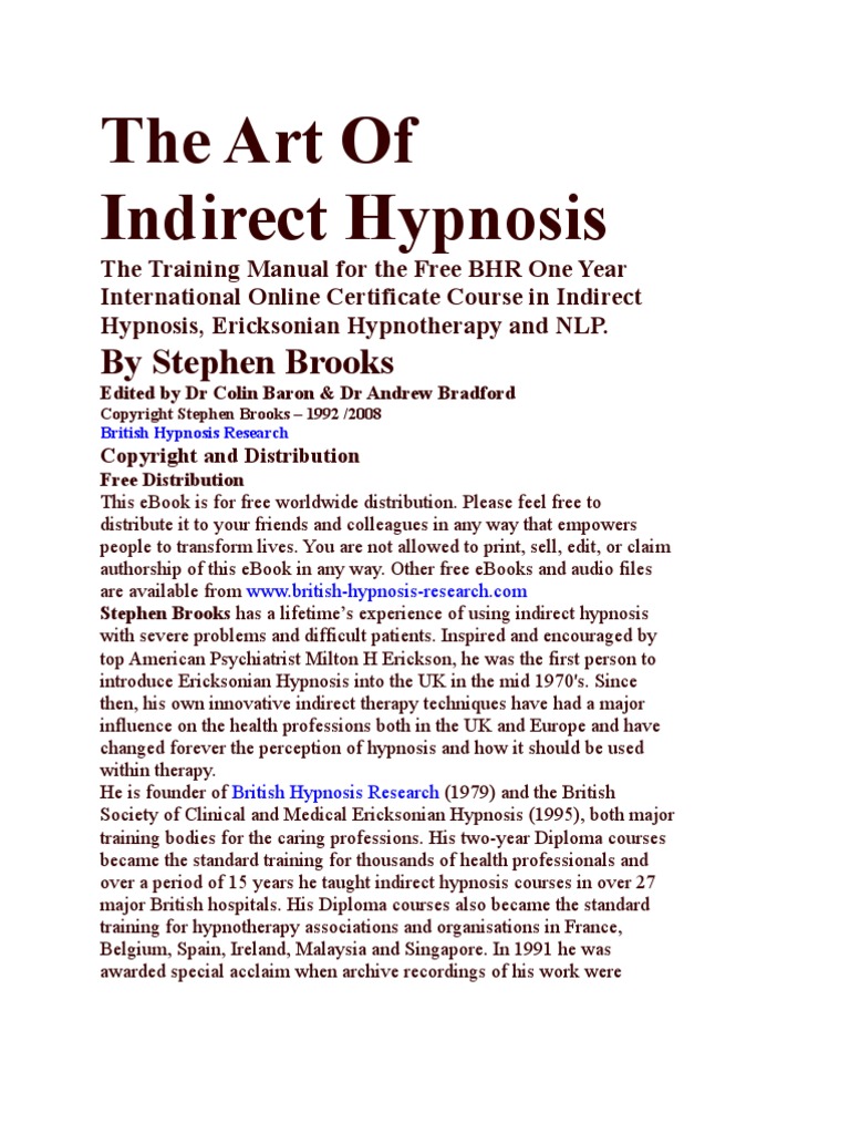 The Art of Indirect Hypnosis | Hypnosis | Hypnotherapy
